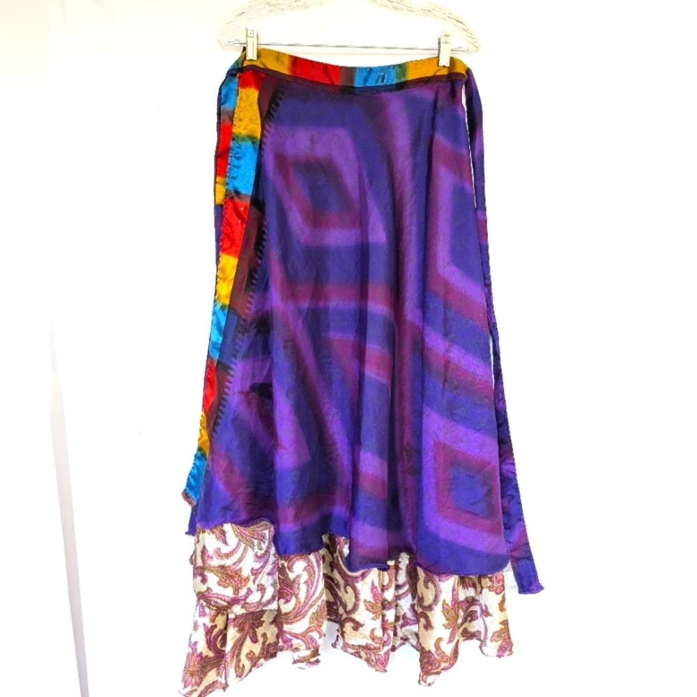 Kariza Silk Sarong Wrap Skirt OSFA